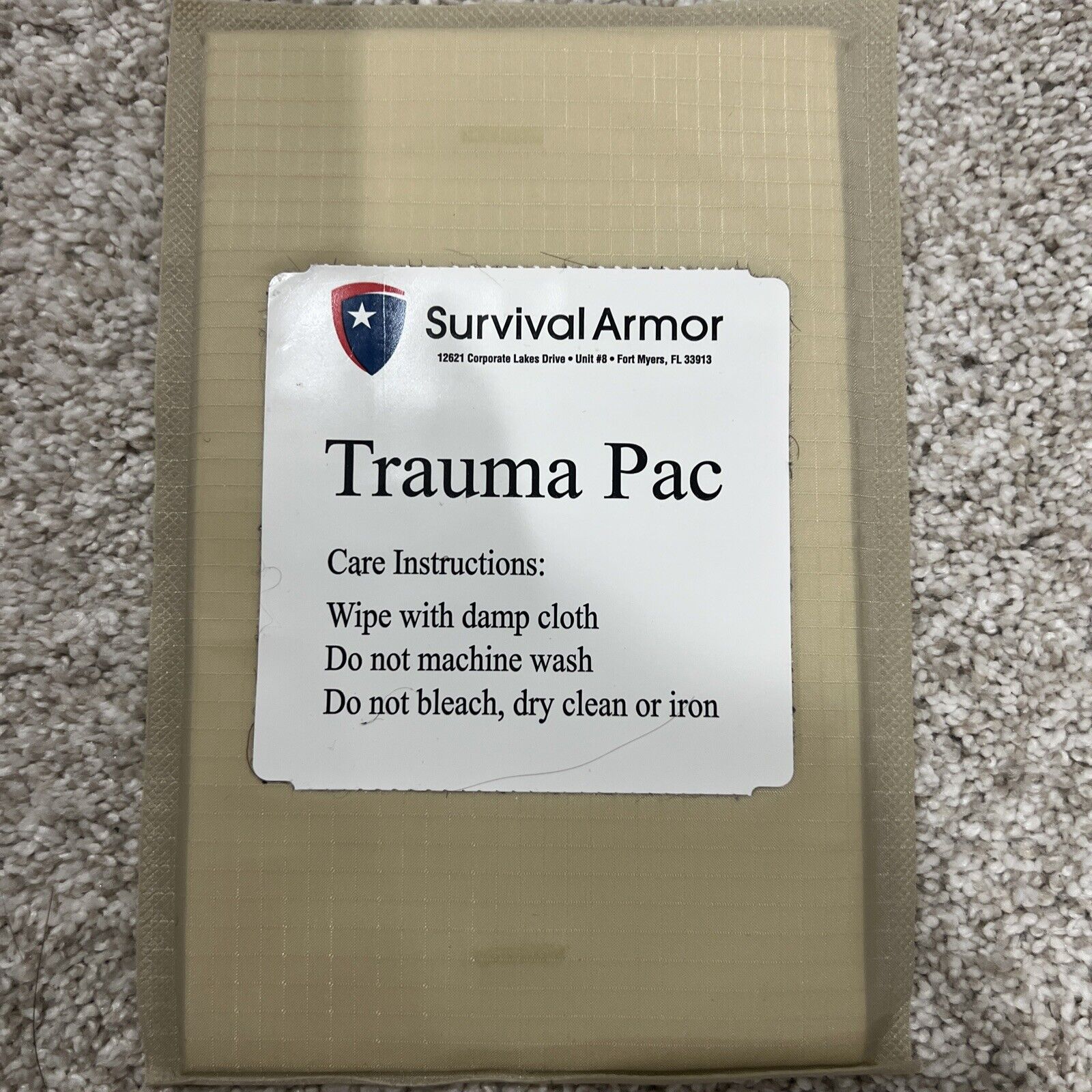 Level 3a Soft  Armor Panels/trauma Pads. Size 6\