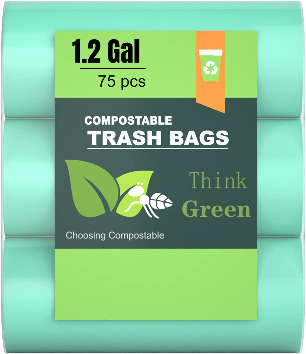 Trash Bags Small 1.2 Gallon AYOTEE, Garbage Bags fit 5 Liter 5L,1 Gal,74 count,