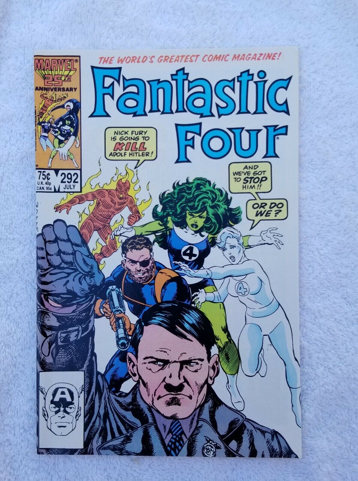 Fantastic Four #292 NM Marvel Comics Hitler WW2 She-Hulk Incredibly Beautiful 