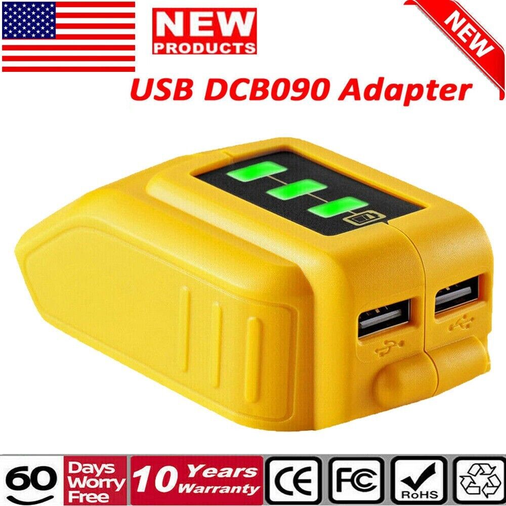 For Dewalt DCB090 USB Charging Battery Adapter Power Charger 12V 20V Portable