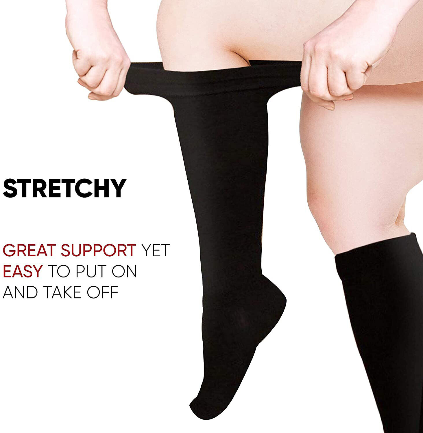 Extra Wide Plus Size Compression Socks for Women & Men Calf Support S-XXL 3XL