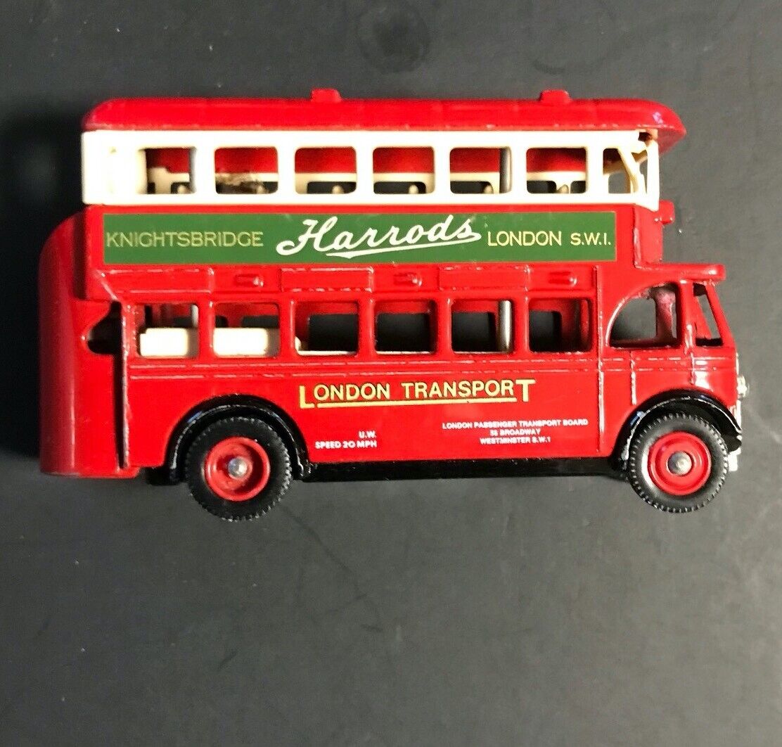Harrods Knightsbridge London Transport Red Diecast Double Decker Bus Days Gone