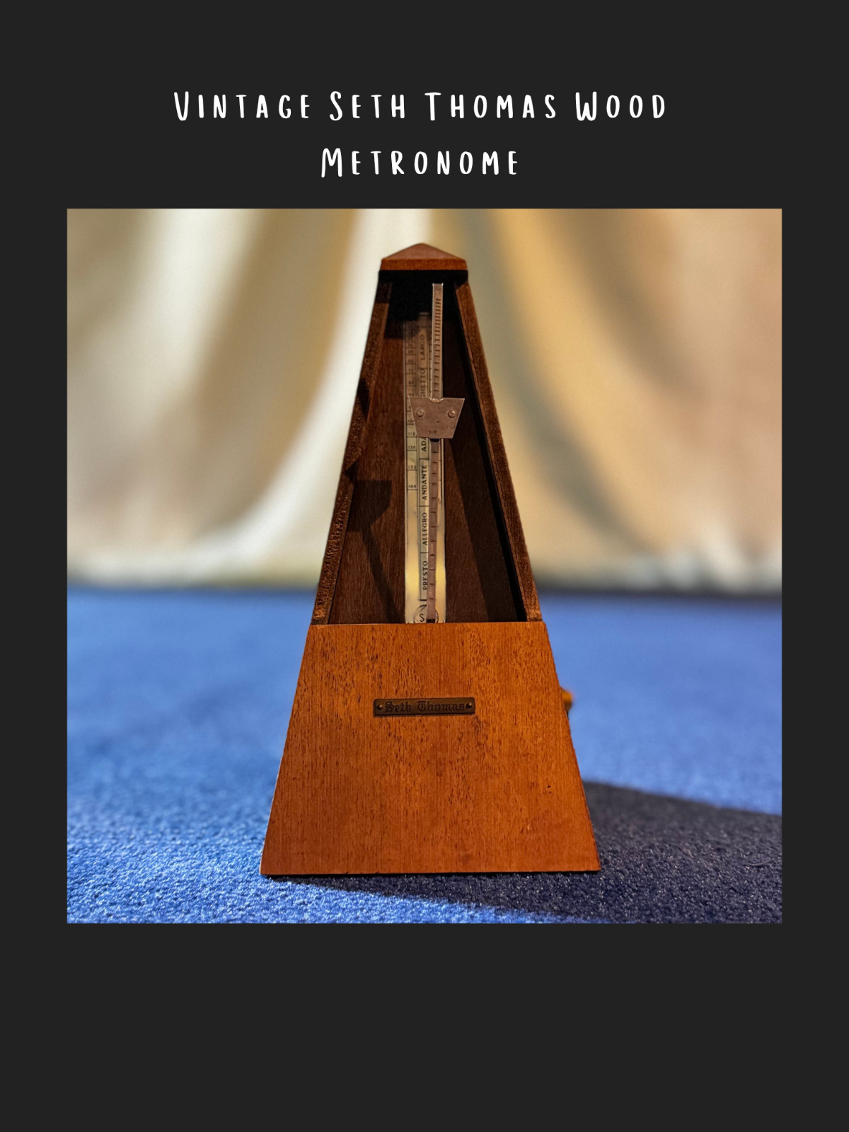 Vintage Seth Thomas Wood Metronome de Maelzel Working Condition