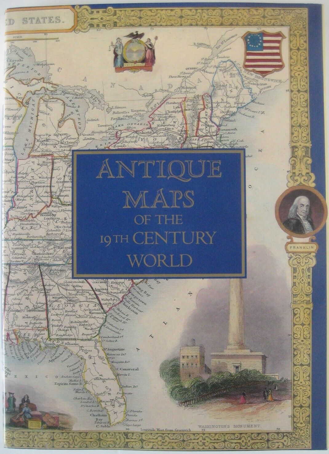 ANTIQUE MAPS of 19TH CENTURY WORLD John Tallis Atlas Portland House 1st Ed HC DJ