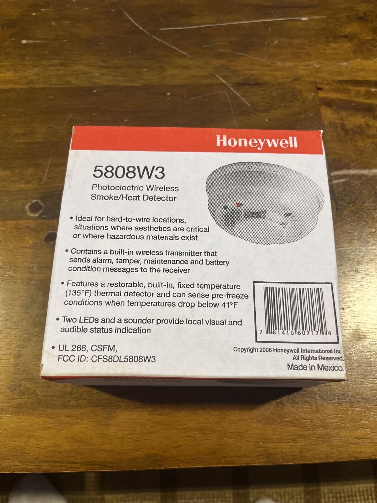 Honeywell Photoelectric Wireless Smoke/Heat detector