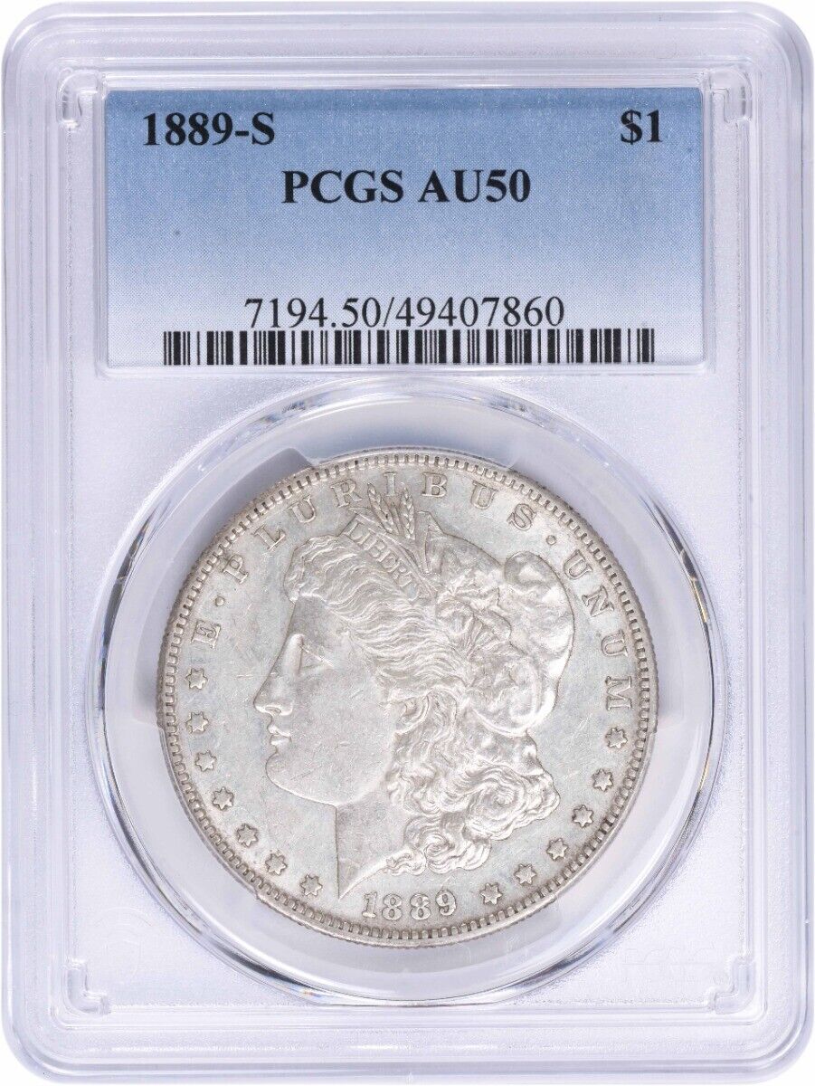 1889-S Morgan Silver Dollar AU50 PCGS