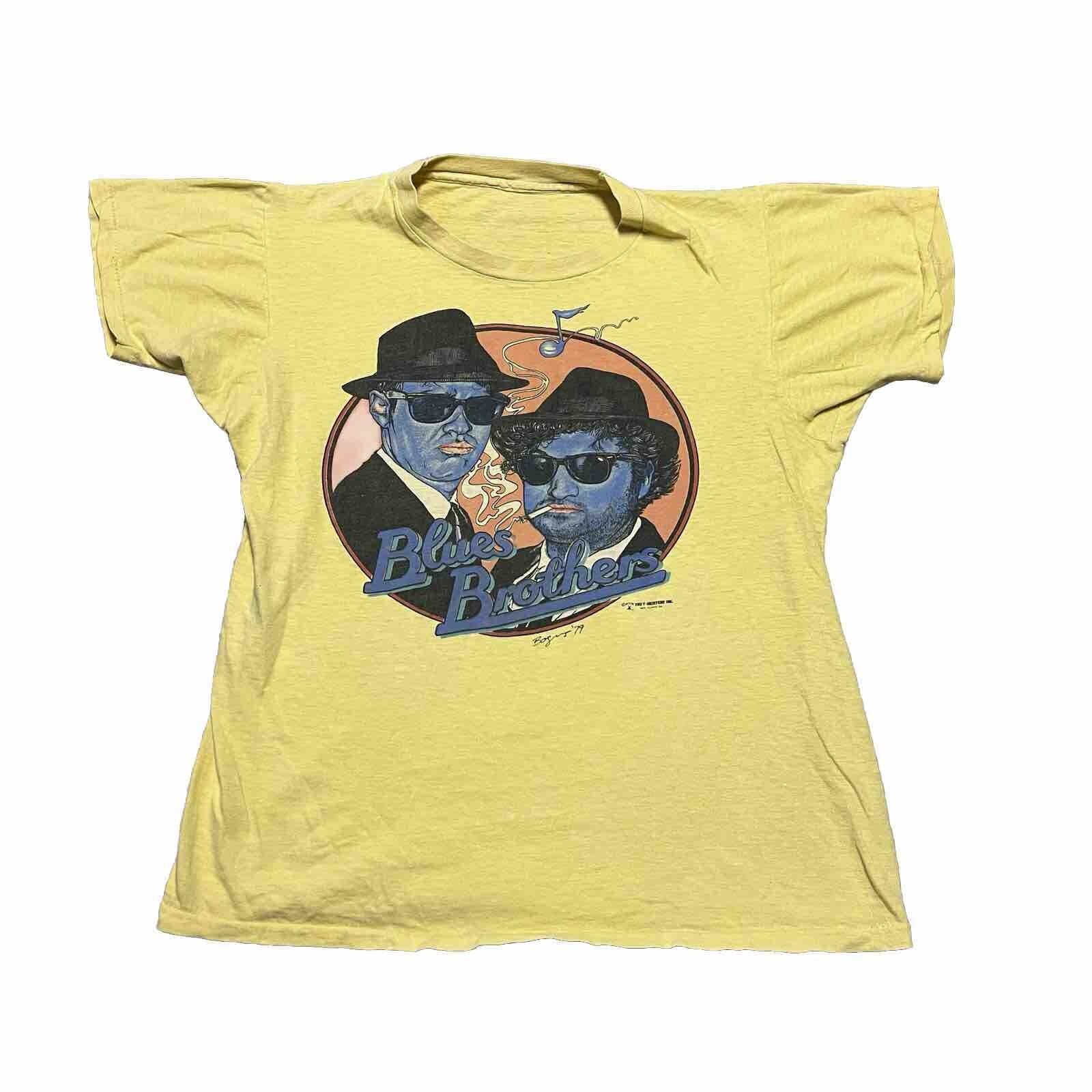 RARE Vintage 1979 Men\'s Yellow/Multicolor \'Blues Brothers\' T-Shirt - Size S