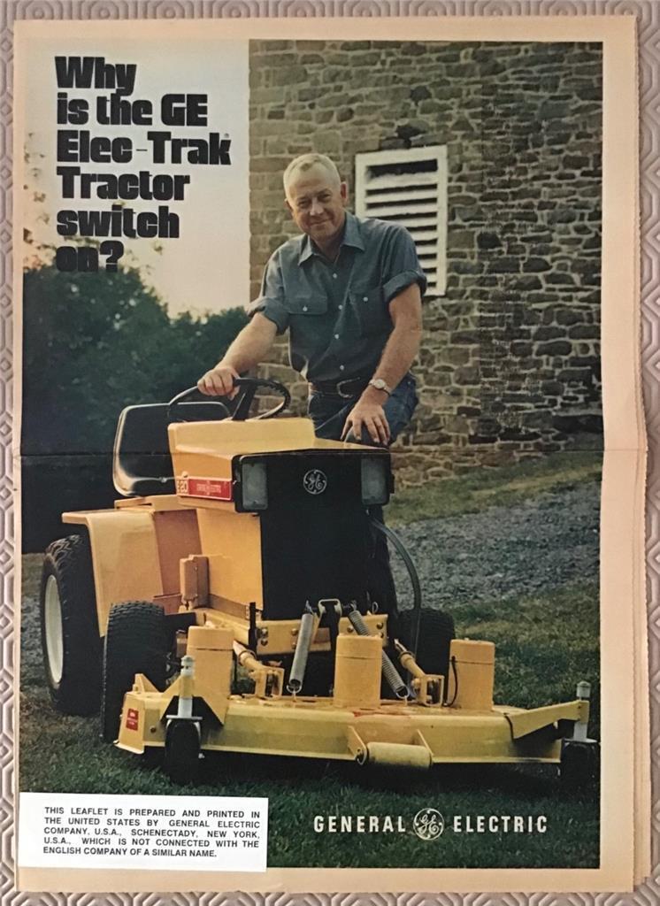 GE ELEC-TRAK TRACTOR Range Agricultural Sales Newspaper Brochure c1970 #GOP73102