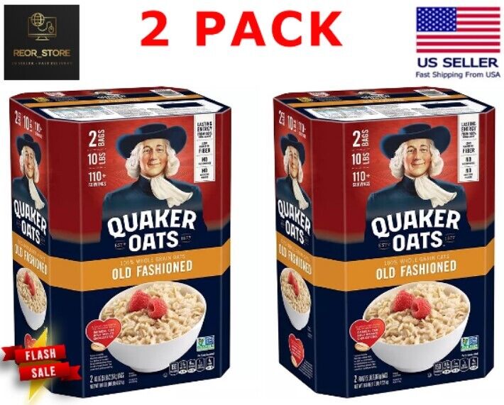 2 PACK - Quaker Oats Old Fashioned Oatmeal, 10 lbs (Total 20 lbs)