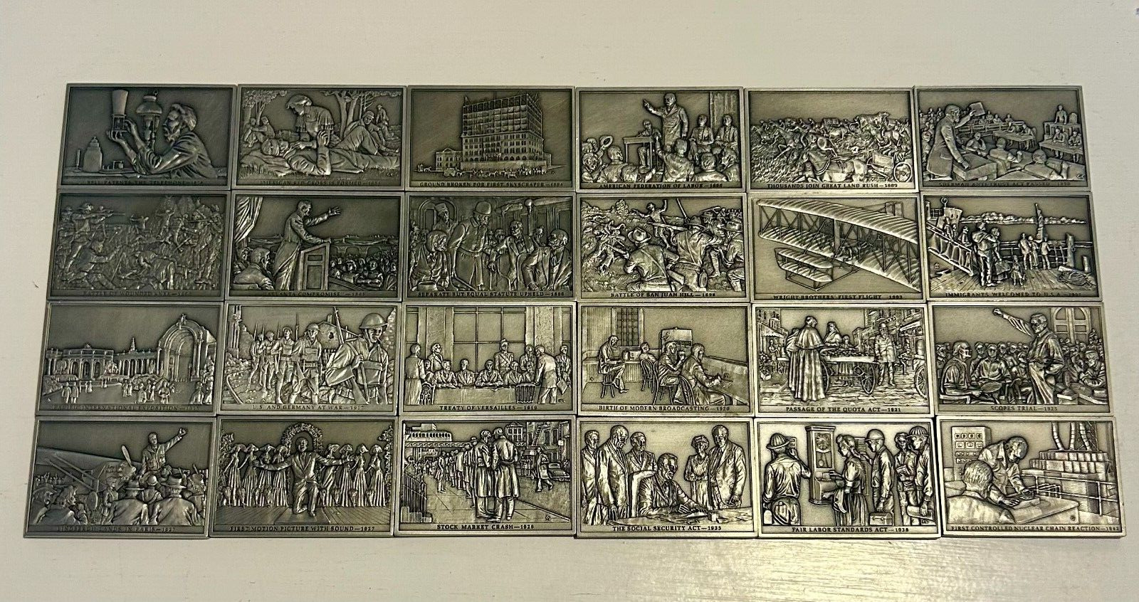 Franklin Mint Bicentennial History of the US PEWTER Lot of 24 Ingots - 1970s