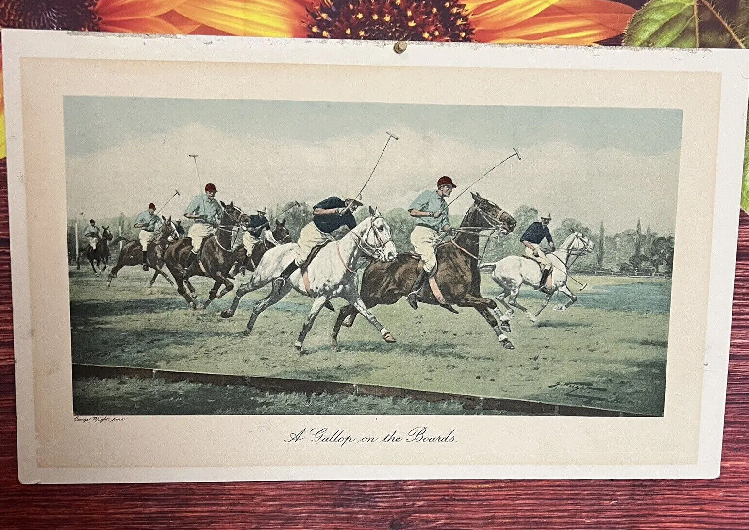 26” GEORGE WRIGHT   A Gallop on the Boards vintage print