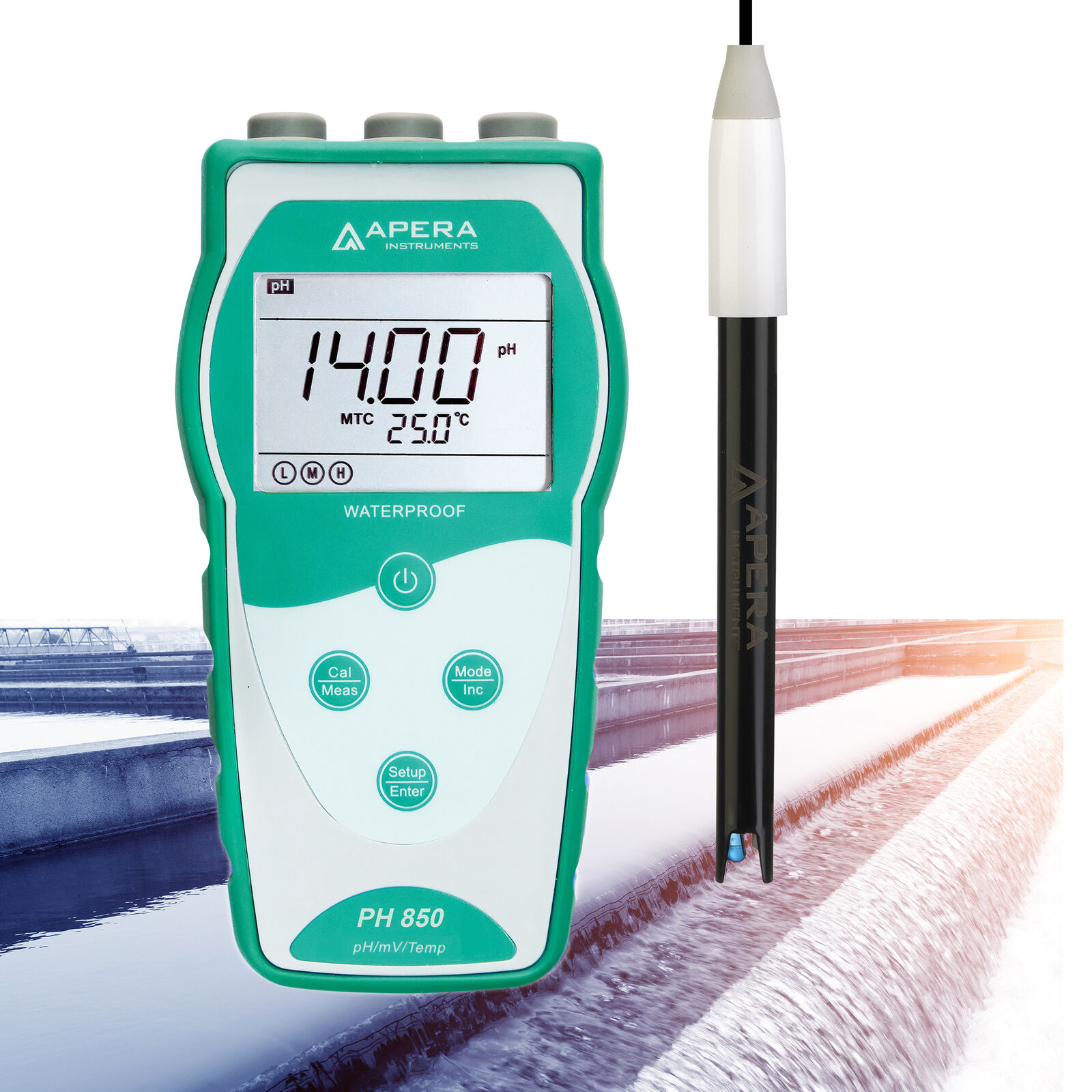 Apera PH850-WW Portable pH Meter for Wastewater Treatment (LabSen 333 Electrode)