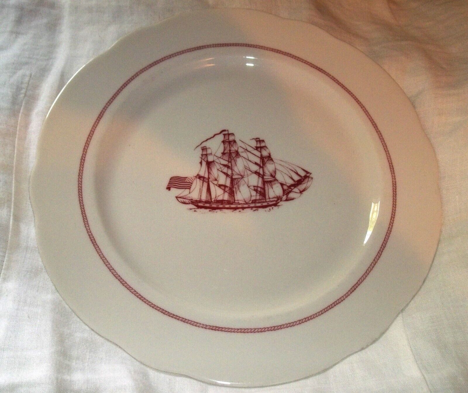 6 Jackson China Sail Ship  Dinner Plates 10 1/2 ins