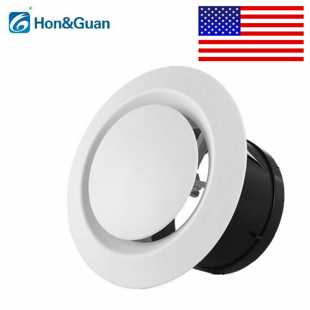 Hon&Guan 3-8inch ABS Adjustable Round Air Vent Exhaust Vent Duct Fan Outlet US