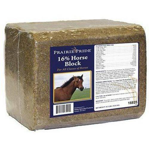 Prairie Pride 16825 16% Horse Block 33 lb - A Self Fed Supplement For All Horses