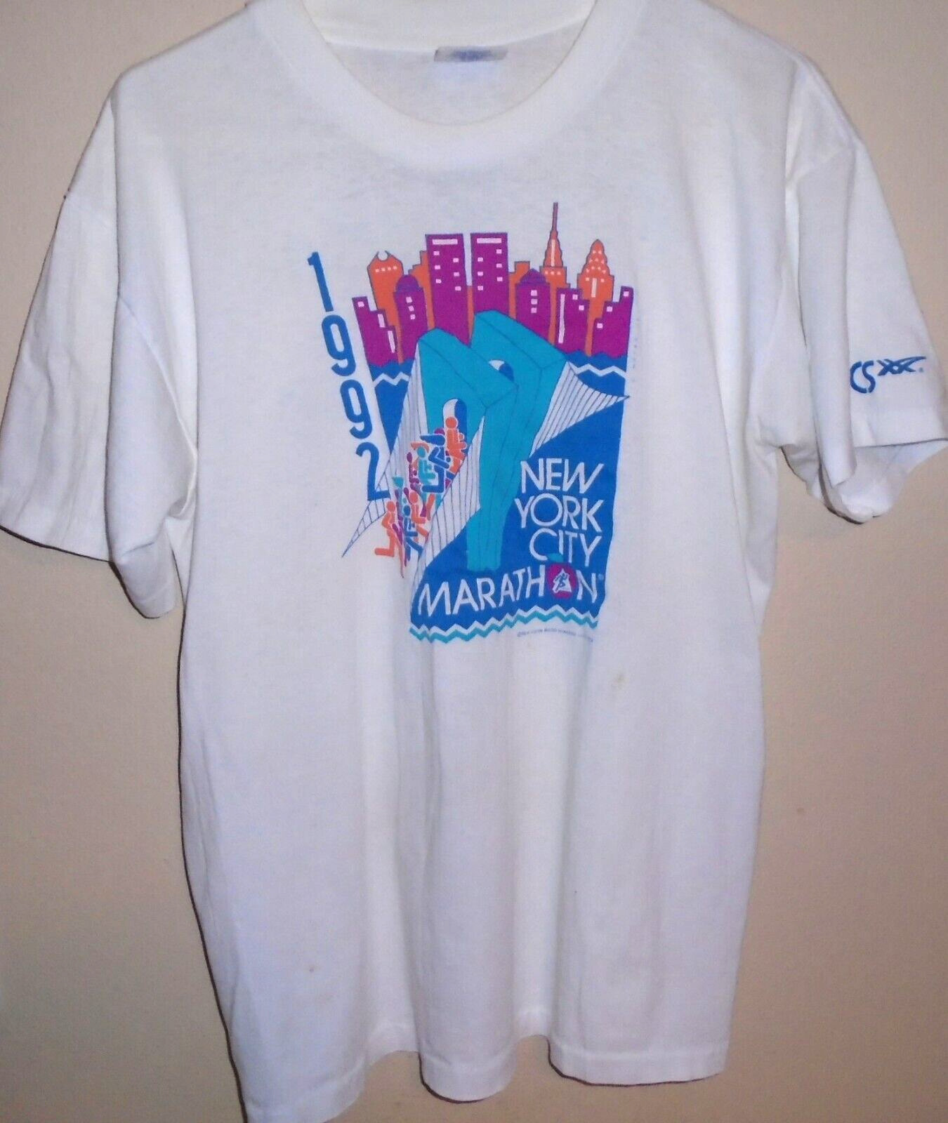 vintage 1992 New York City Marathon running  t shirt size XL