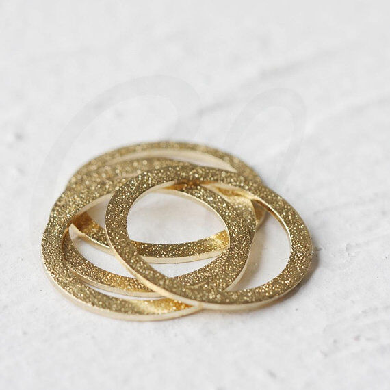 10 Pieces Raw Brass Flat CLOSED Ring - Stardust - Link - Loop 20mm (3889C)
