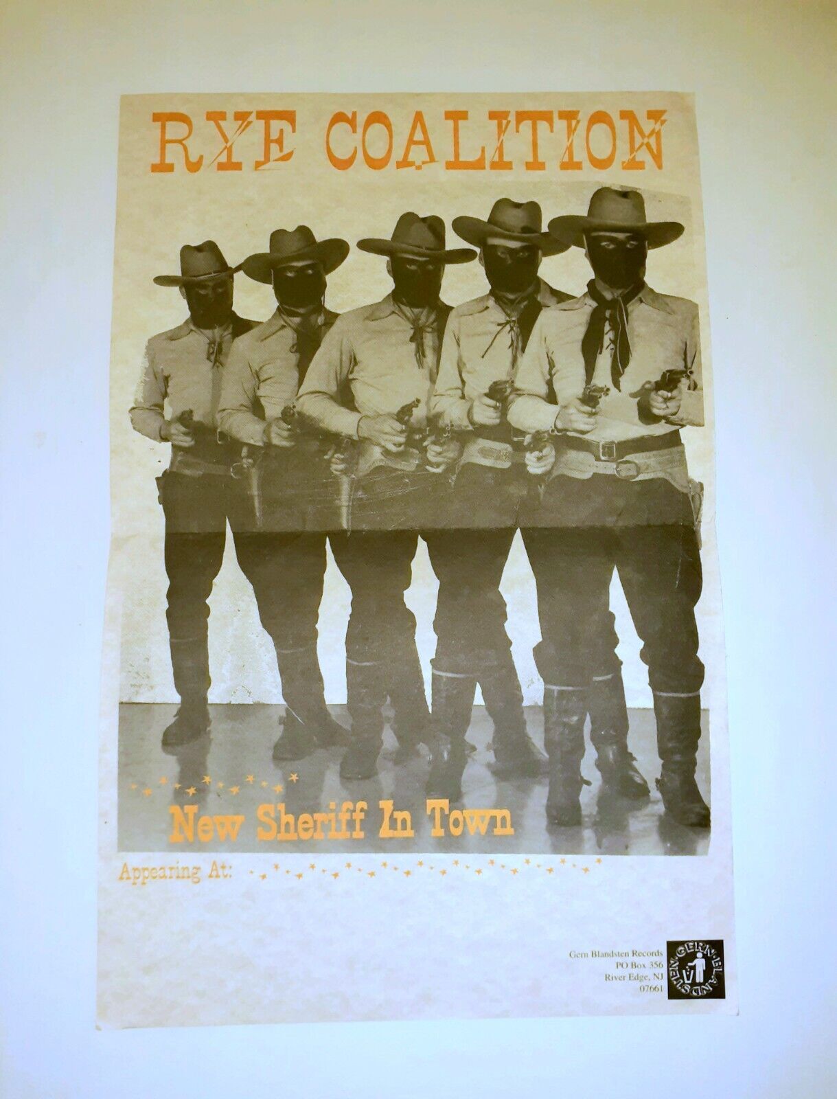 Vintage RYE COALITION Emo poster flyer Screamo 90s Gern Blandsten Merel Hc Indie