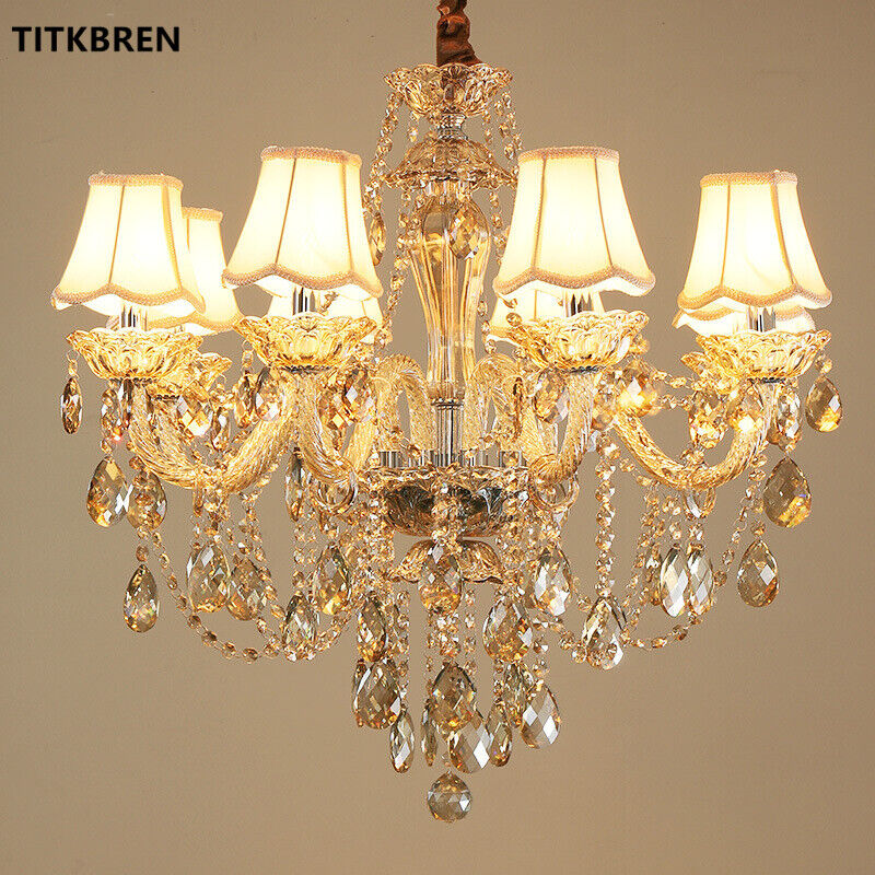 Deluxe Crystal Chandelier Home Living European Style Candle Pendant Lamp Bedroom