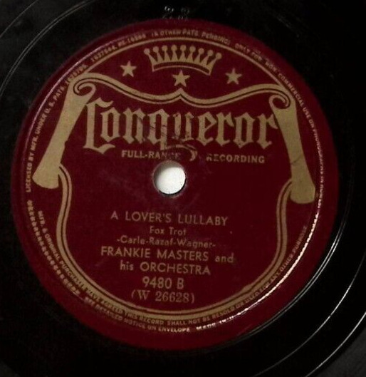 FRANKIE MASTERS THE WOODPECKER SONG/A LOVER\'S LULLABY 78 RPM 379