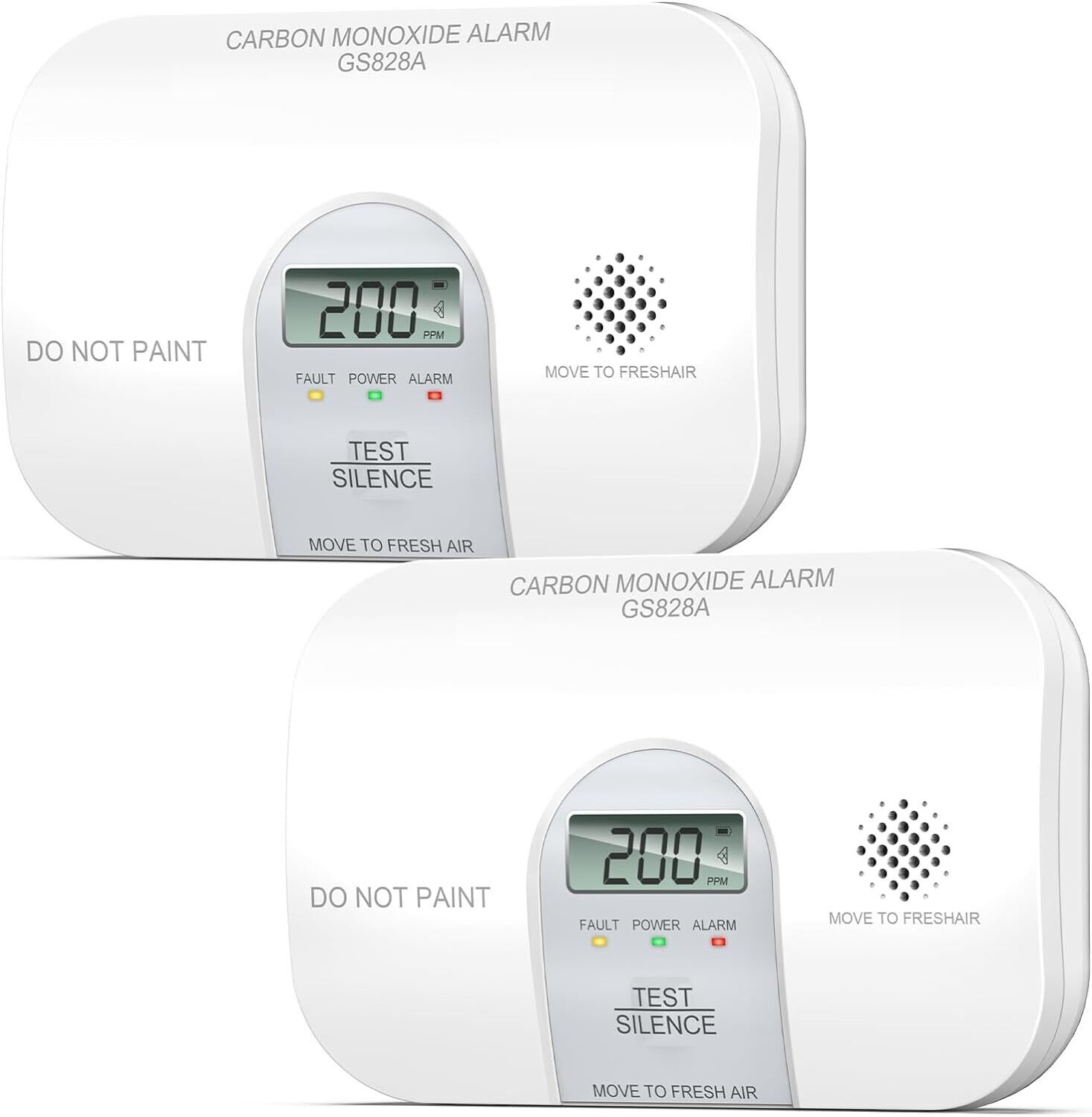 2 x Siterwell Sealed Battery LCD Carbon Monoxide Detector CO Alarm 10 Year Life