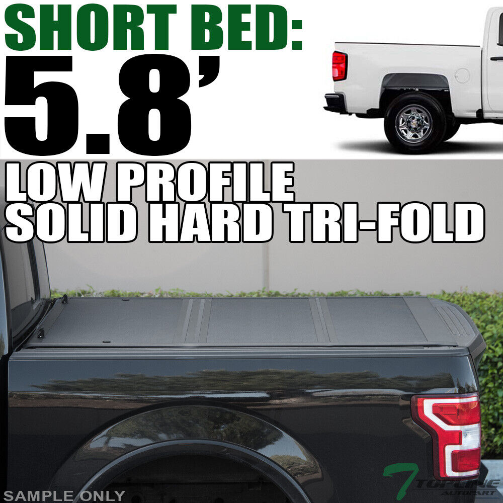 Topline For 2014+ Silverado/Sierra 5.8' Low Profile Hard Tri Fold Tonneau Cover