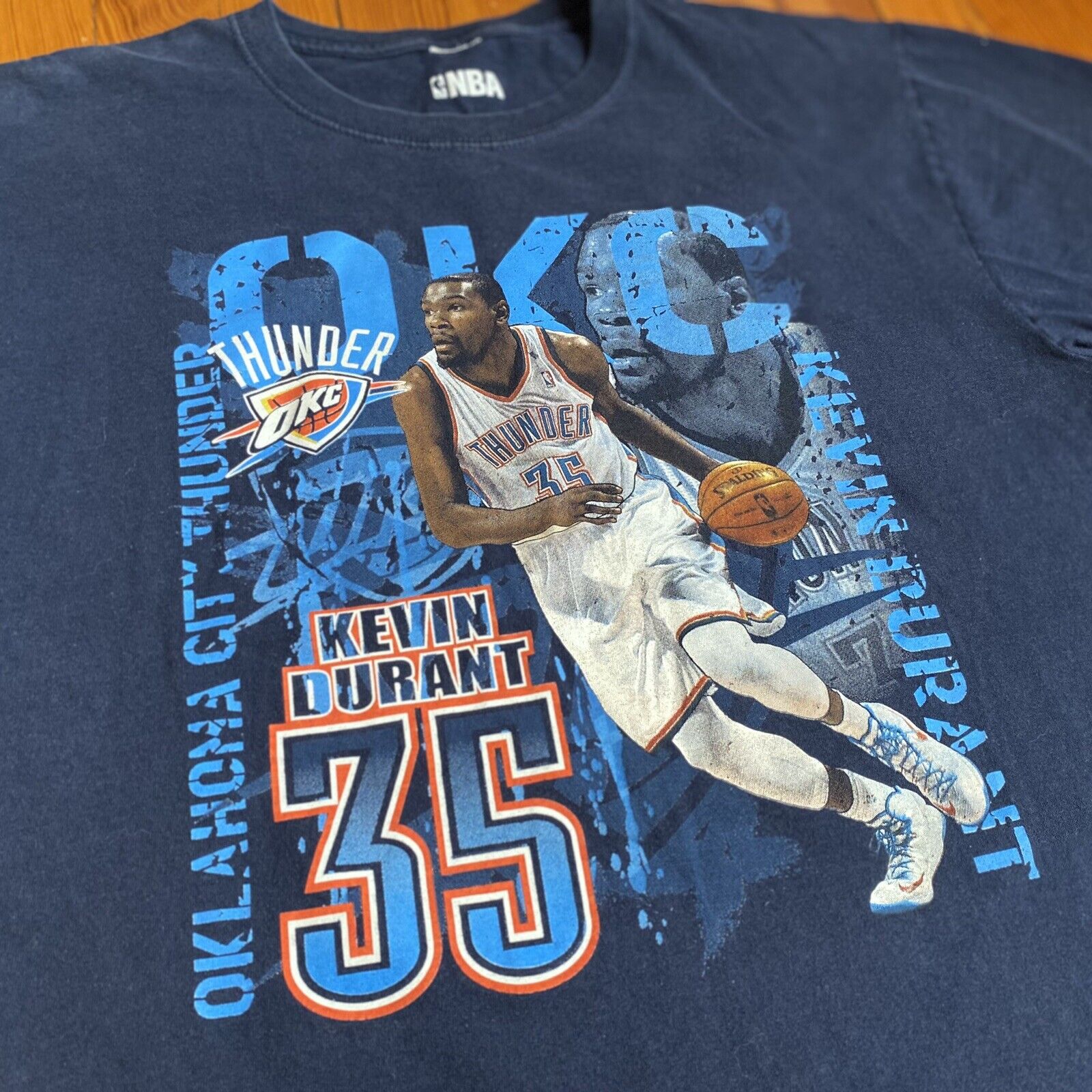Vtg Kevin Durant T-Shirt Oklahoma City Thunder NBA Basketball Large