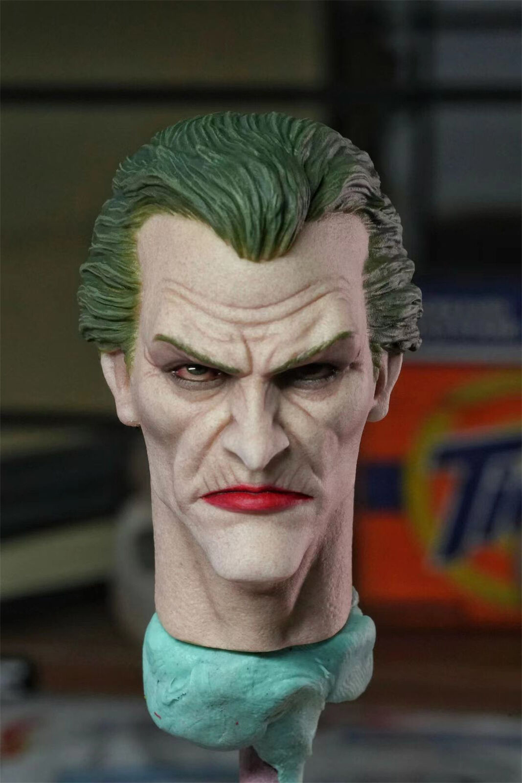 1/12 Scale Painted Customized Clown Joker Normal Face Head Carved Model
