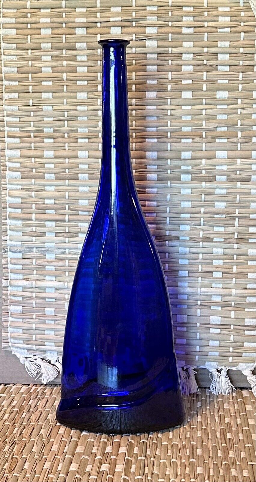 19” Vintage Colbalt Blue Bottle/vase Decor