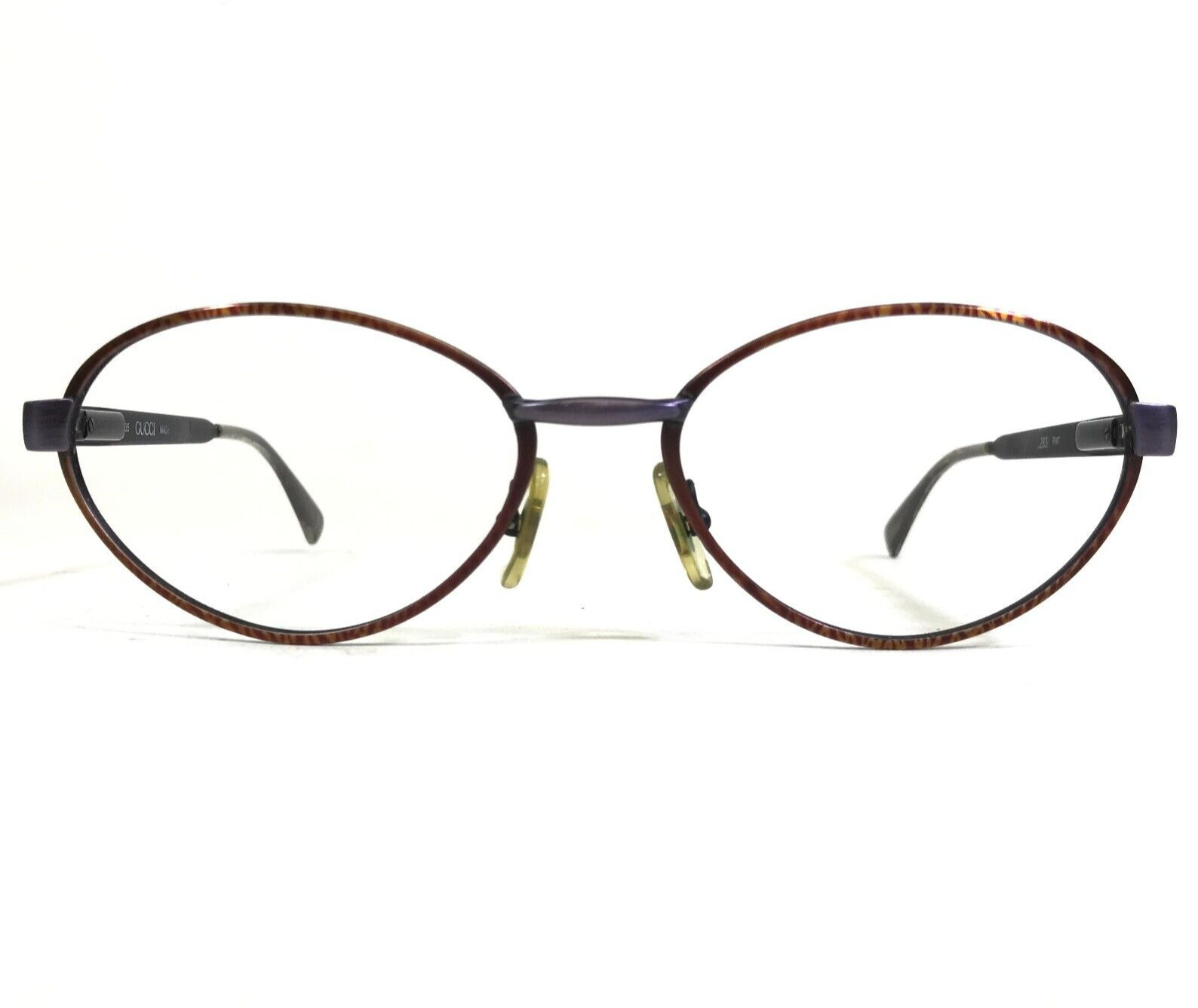 Vintage Gucci Eyeglasses Frames GG2283 PM7 Antique Brown Purple Round 52-20-130