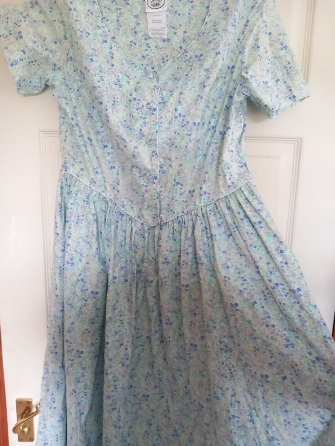 Rare Vintage Laura Ashley Blue Floral Dress Size 16