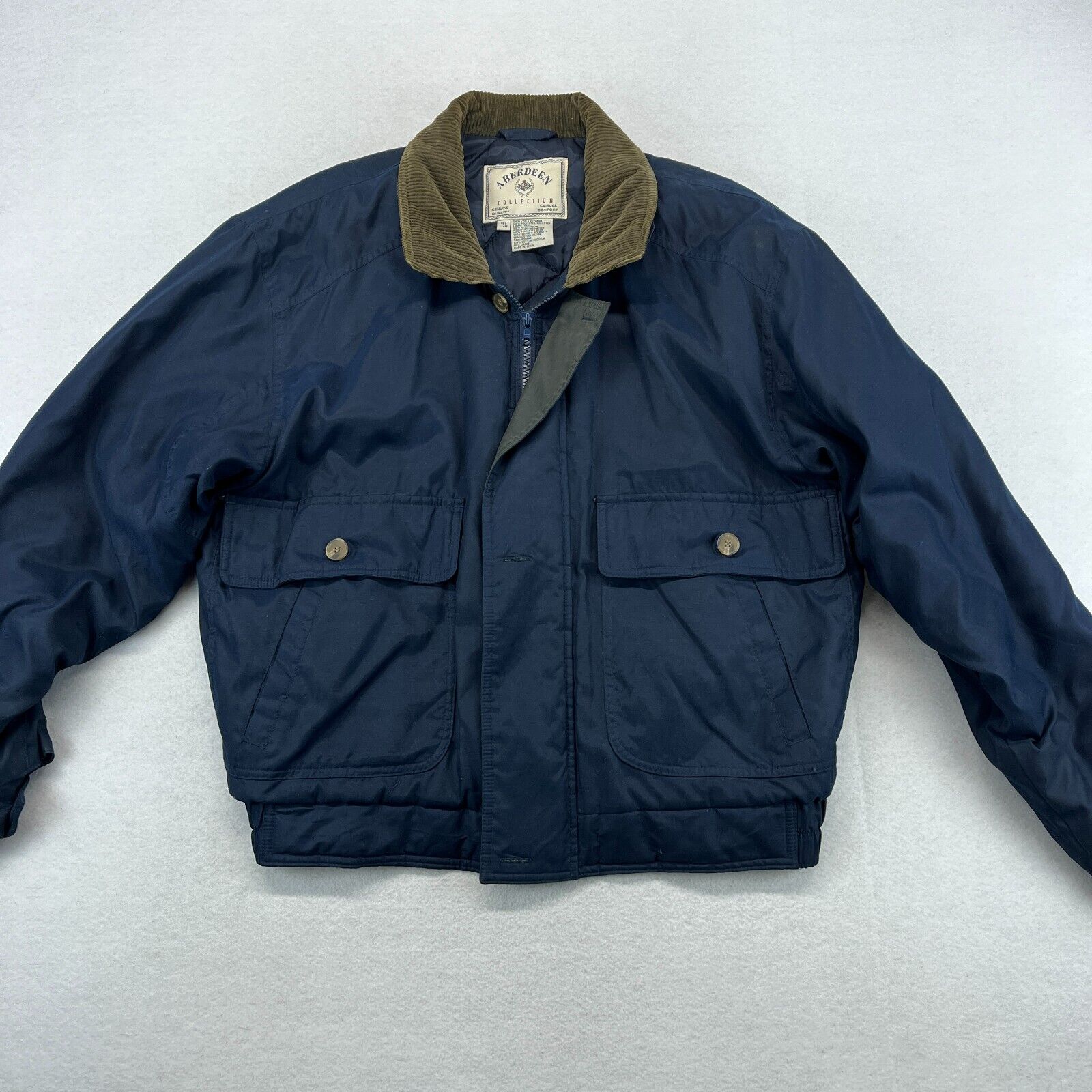 Vintage Aberdeen Jacket Large Men\'s Bomber Insulated Corduroy Collar Field Jacke