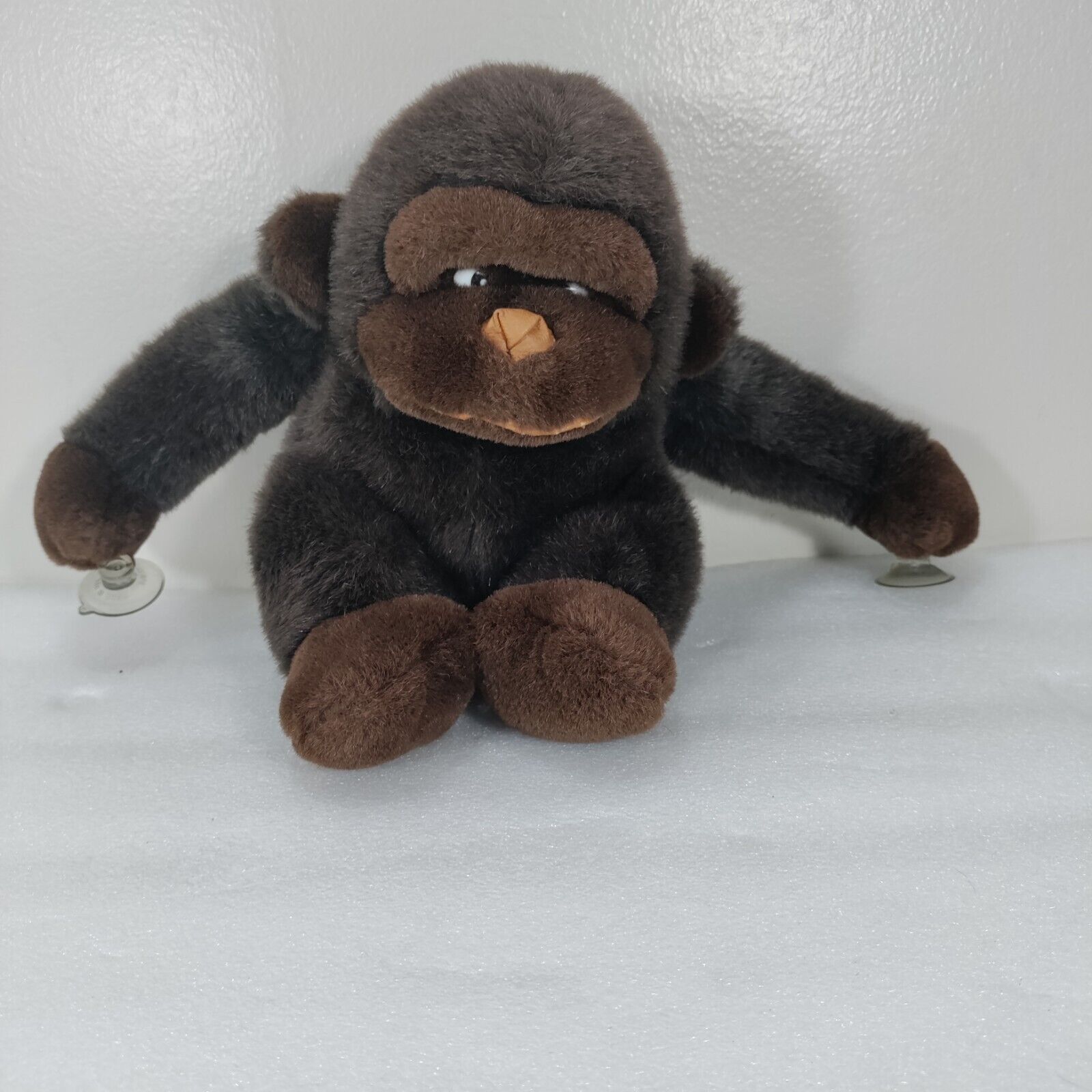 Plush Gorilla 1987 Vtg Brown Black Made in Korea Stuffed Animal 12\