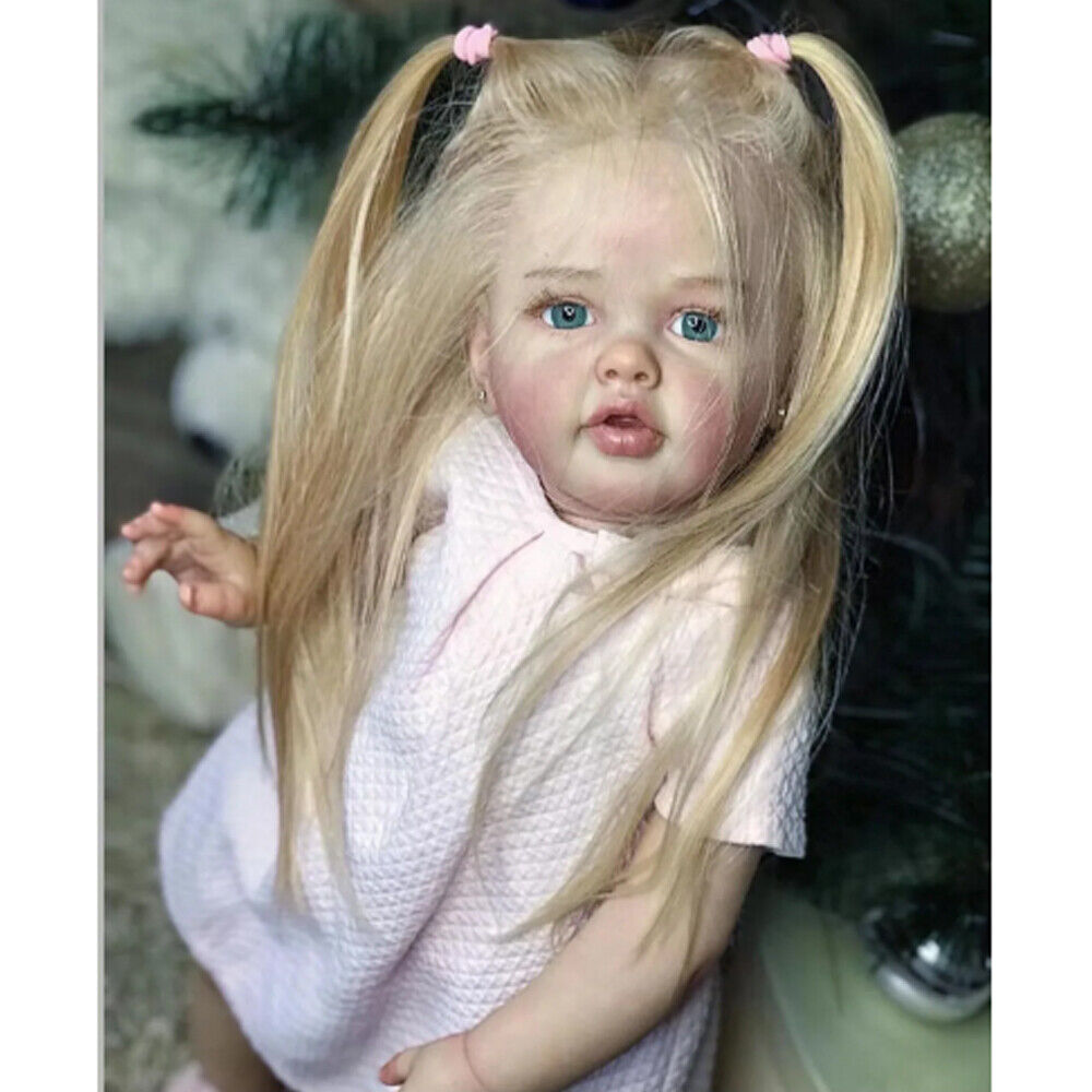 27inch Reborn Baby Doll Already Finished Toddler Long Yellow Hair Girl Dolls