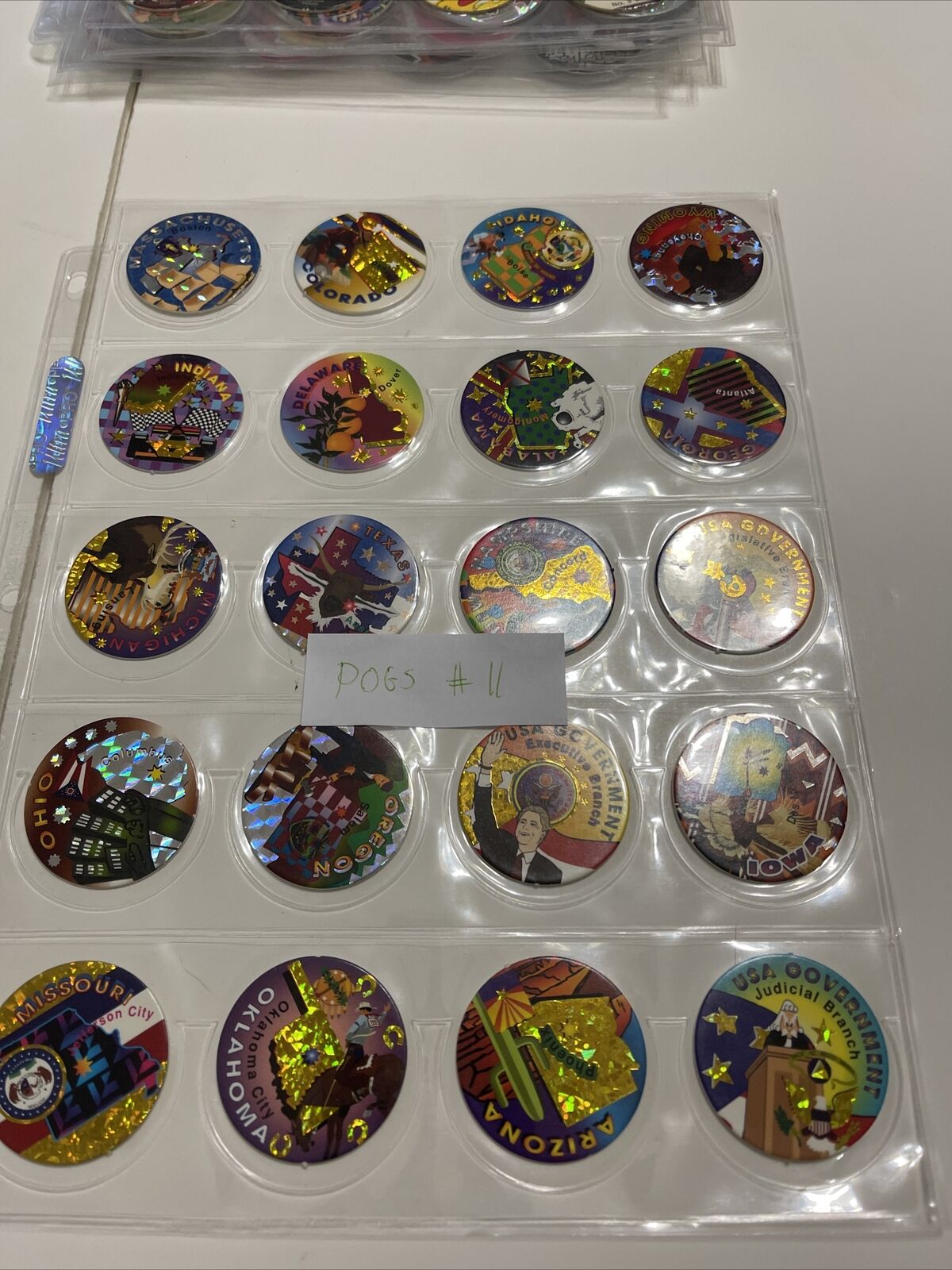 Lot of 20 Pogs Official Universal Cardboard Light Weight Vintage Stare Theme