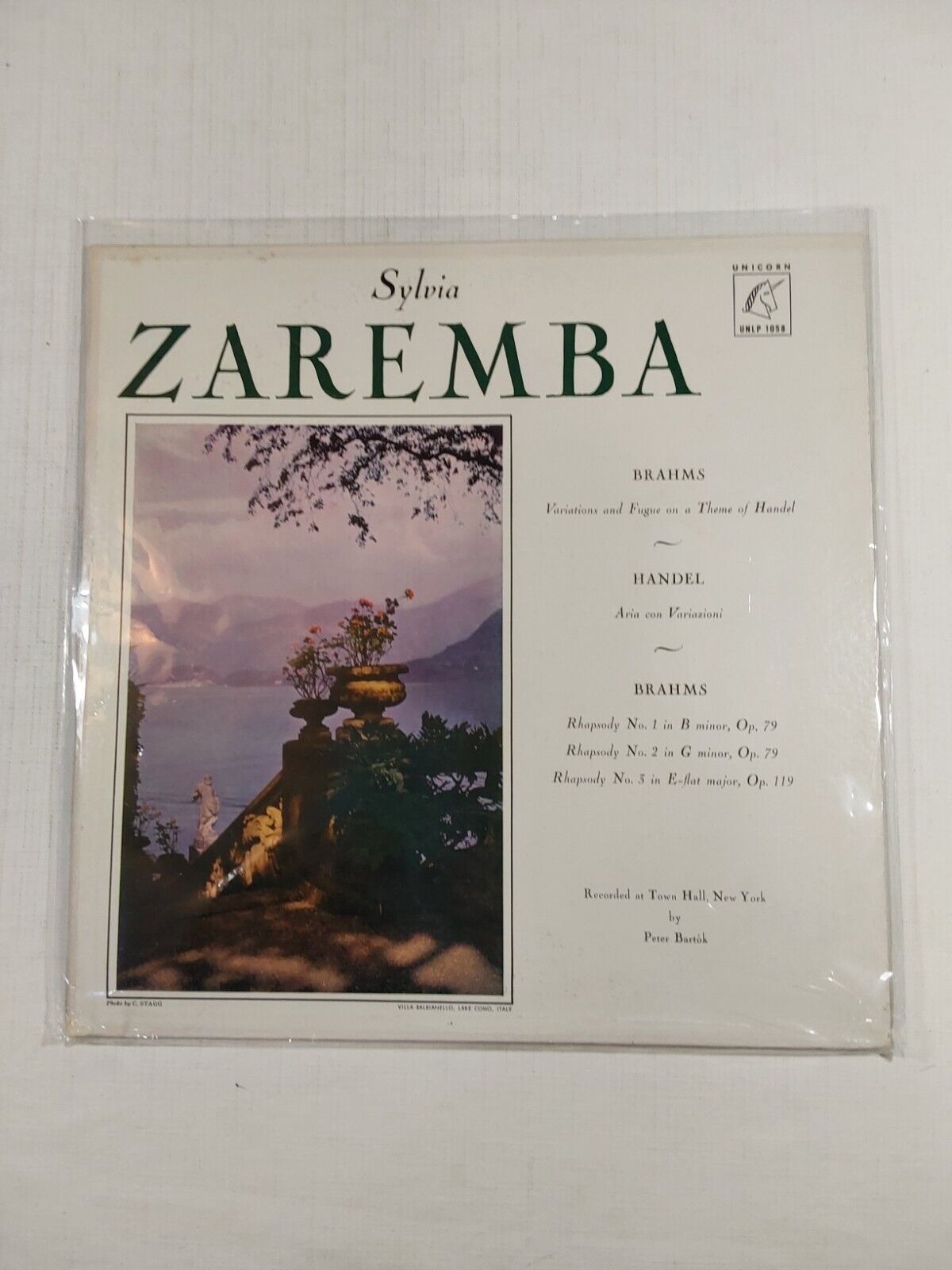 Sylvia Zaremba Plays By Peter Bartok 33RPM Vinyl Record