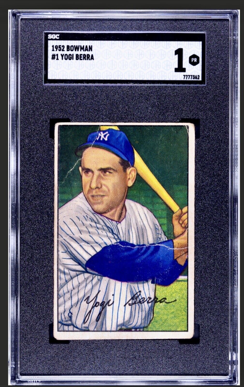 1952 Bowman Yogi Berra #1 New York Yankees HOF SGC 1 PR