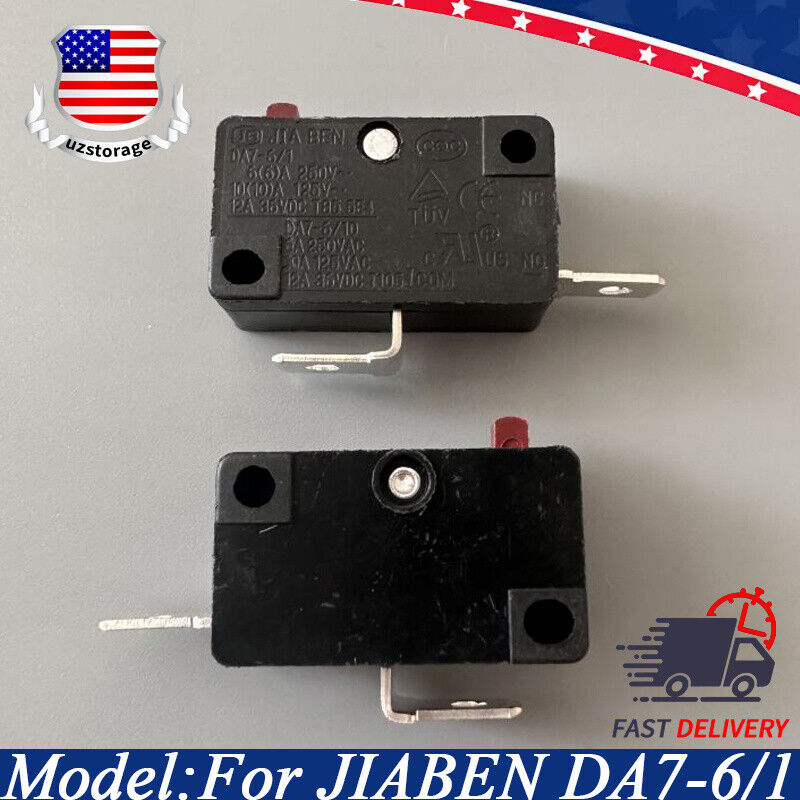 2PCS Micro Limit Switch JIABEN DA7-6/1 12A 36VDC 2-Pin 6A 250V T85 Normally Open