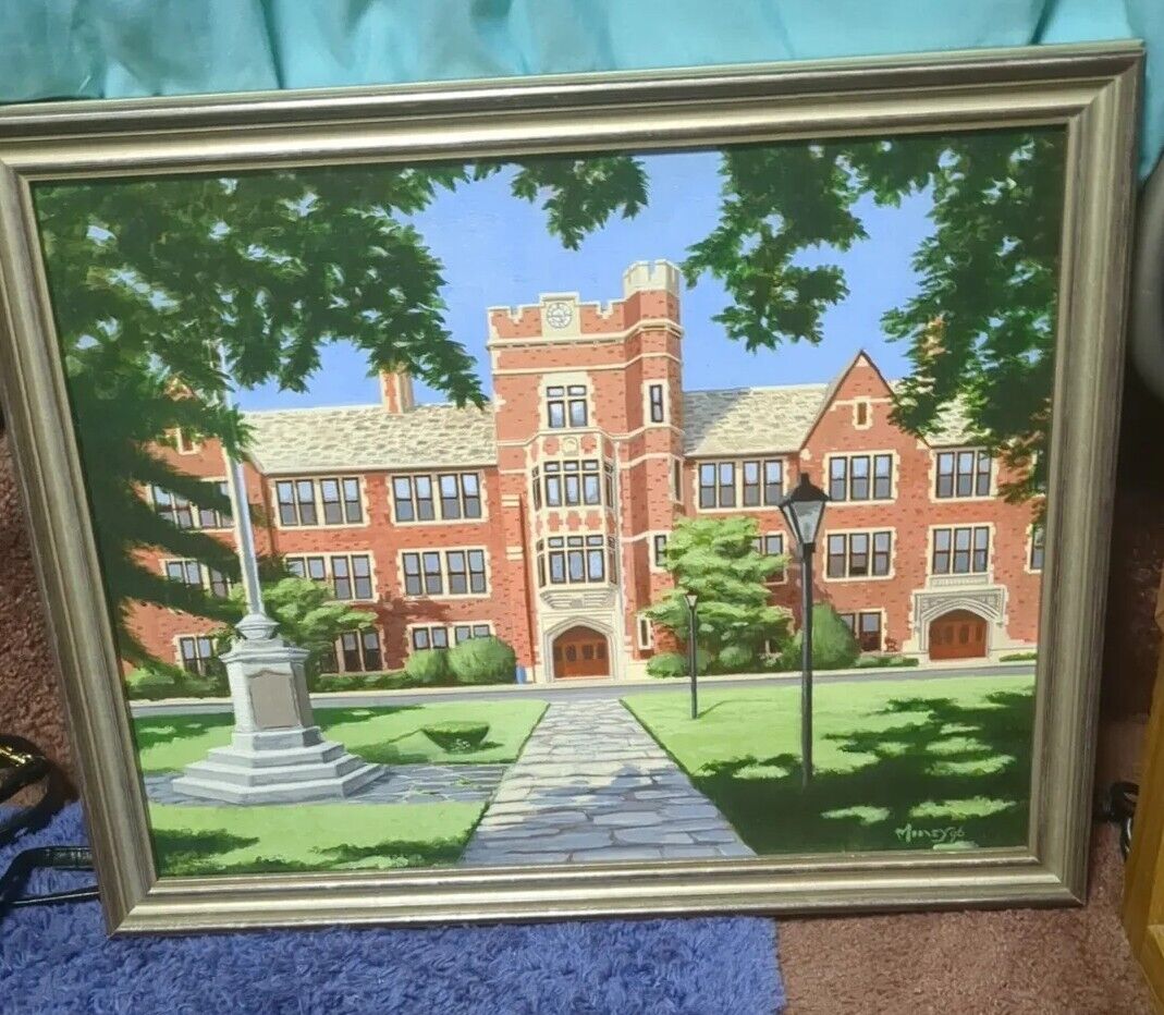 Beautiful Dobbs Ferry High School Painting By Gerry Mooney 1996 Art Collectible