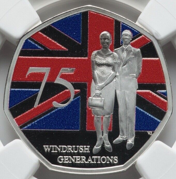 NGC PF70 2023 G BRITAIN WINDRUSH GENERATION 75th Anniversary PIEFORT SILVER COIN