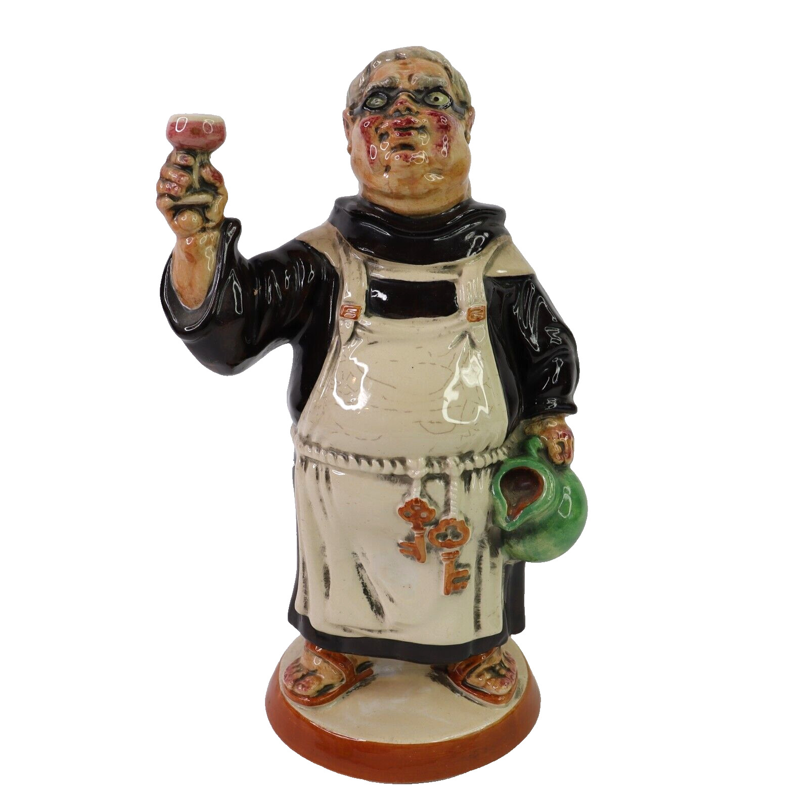 1969 Vintage Antique Barsottini Ceramic Vino Rosso Whimsical Monk Decanter
