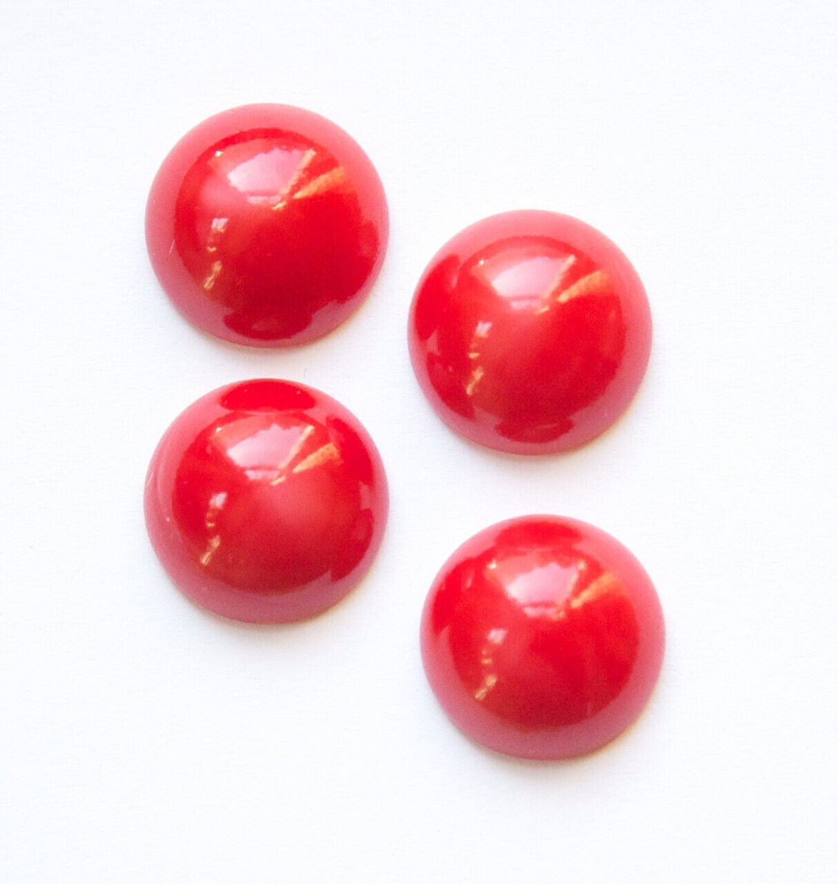 Vintage Opaque Red with Silky Swirls Glass Cabochons 13mm cab704Z