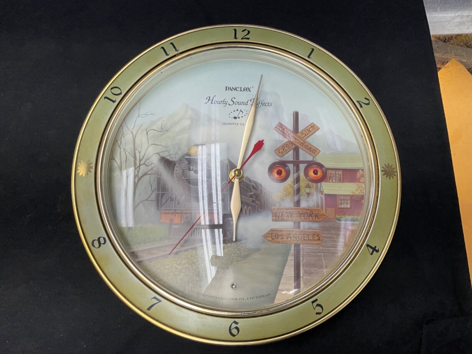 1994 Panclox Train Quartz Clock Hourly-Railroad Train  Collectable Wall Clock