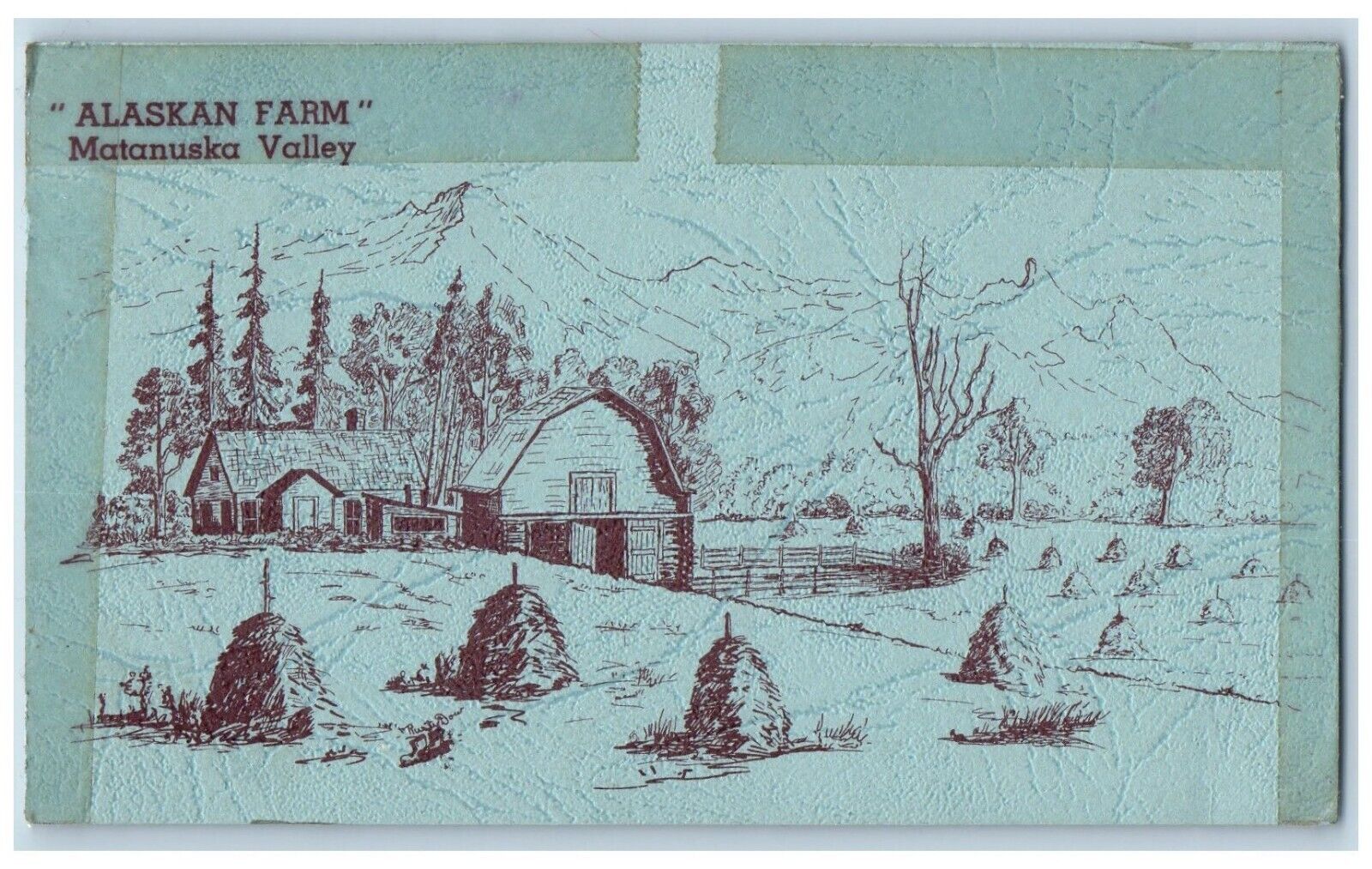 Palmer Alaska Postcard Alaskian Farm Matanuska Valley Exterior View 1955 Vintage