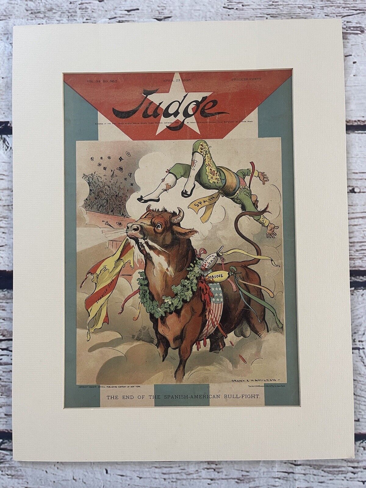 Judge Magazine Vol 34 No 862 PR 1898 “The End Of The Spanish-American Bullfight