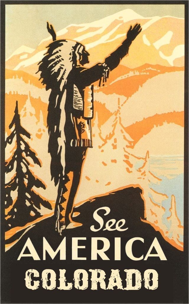 See America Colorado Travel Poster Vintage Style Retro 20 x 30  Wall Art 1930s
