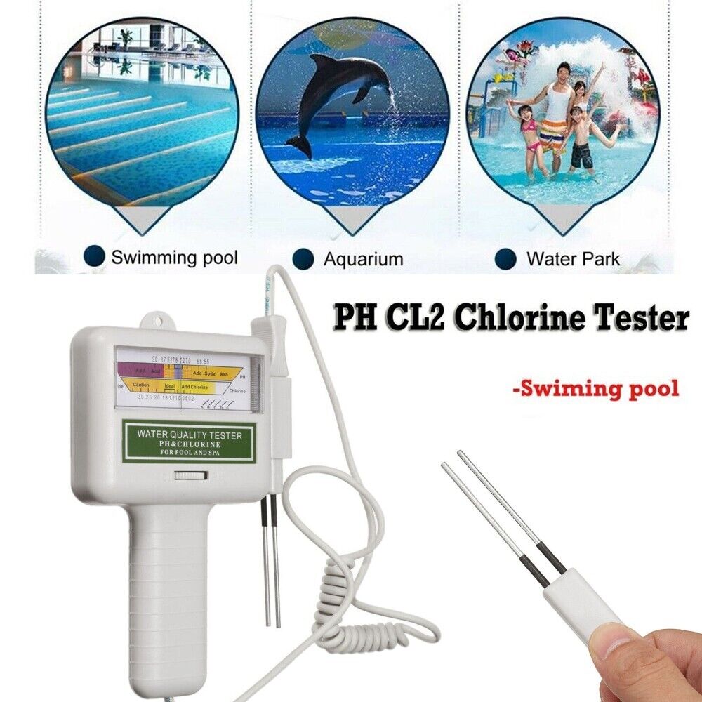 PC101 PH Meter Water Quality PH CL2 Chlorine Tester Level Meter fo Swimming Pool
