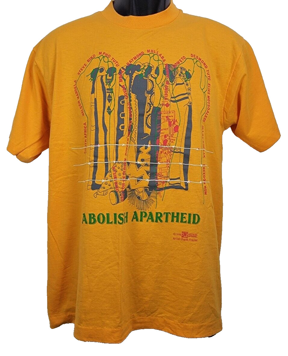 Vintage Frank Frazier T Shirt - Men\'s Large - Abolish Apartheid  Nelson Mandela