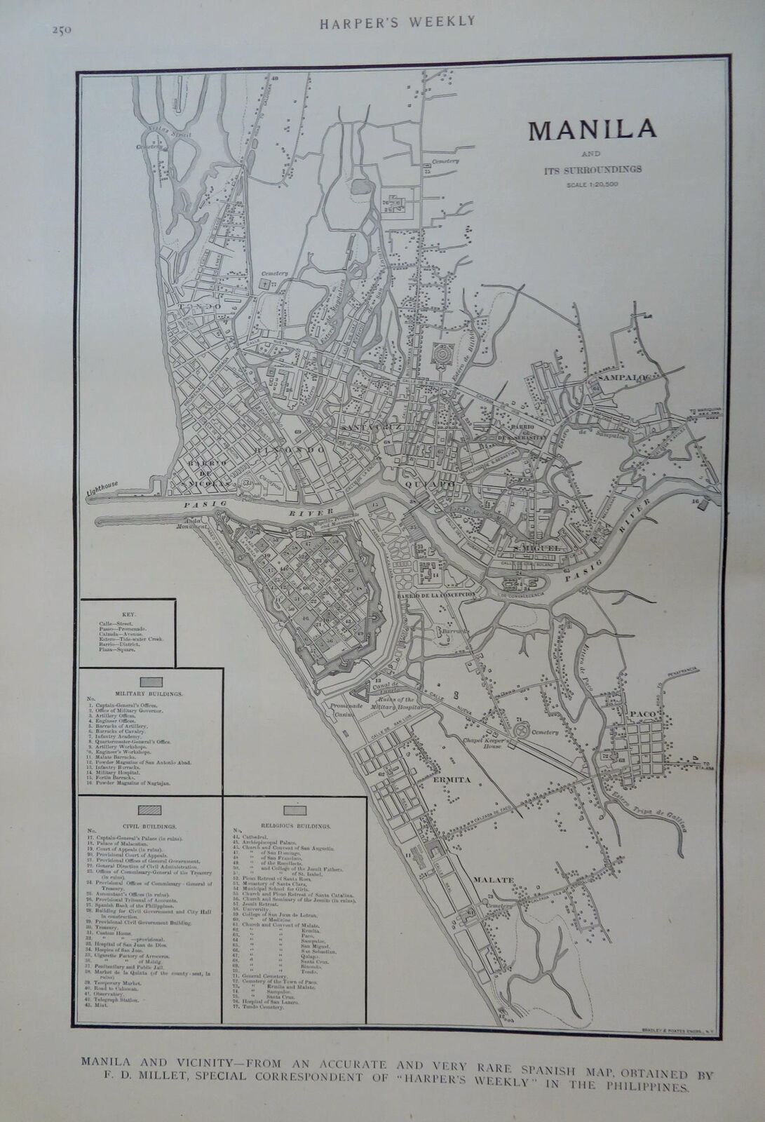 Philippines Manila map 1899 Admiral Dewey Cuba Hudson River NYC walk plans