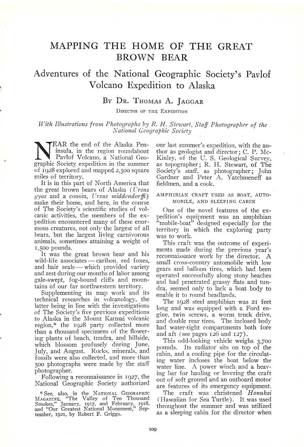 Original Report 1928 PAVLOF VOLCANO EXPEDITION Aleutian Range Alaska Map Photos